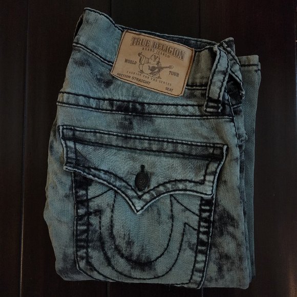 True Religion, men jeans cotton W31, relaxed, Straight with Flap